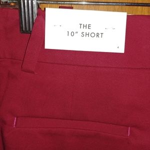 NWT 《 Ann Taylor 》 otton Bermuda Midi 10" Shorts Wine Red Bordeaux Burgundy [4]
